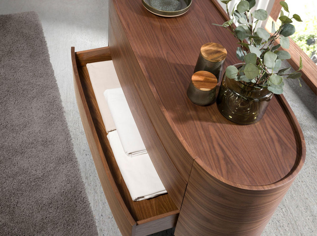 KOMMODE Kommode aus Nussbaumholz und schwarzem Stahl Ø135/48/75 cm - Walnussfarben/Schwarz, Holz (135/75/48cm) - ANGEL CERDA