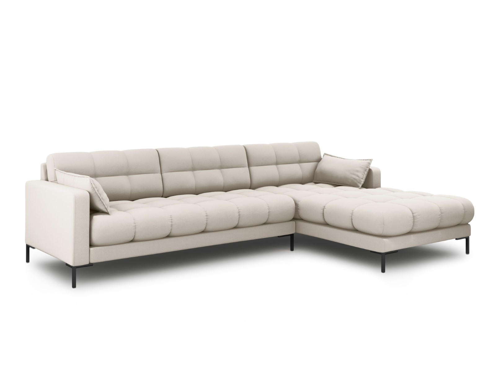 ECKSOFA rechts Mamaia aus strukturiertem Stoff beige 5 Sitzplätze - Beige, Textil (185/293cm) - Micadoni