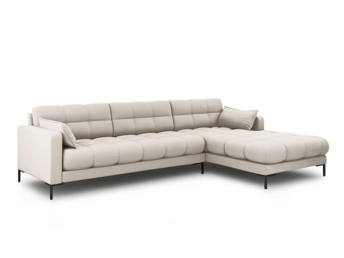 ECKSOFA rechts Mamaia aus strukturiertem Stoff beige 5 Sitzplätze - Beige, Textil (185/293cm) - Micadoni