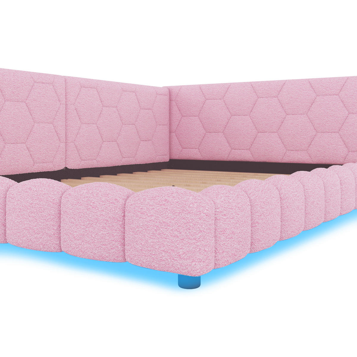 TAGESBETT 140/200 cm DE-04880, mit LED und Lattenrost in Rosa - Pink, Holzwerkstoff (140/200cm) - ComfortXL