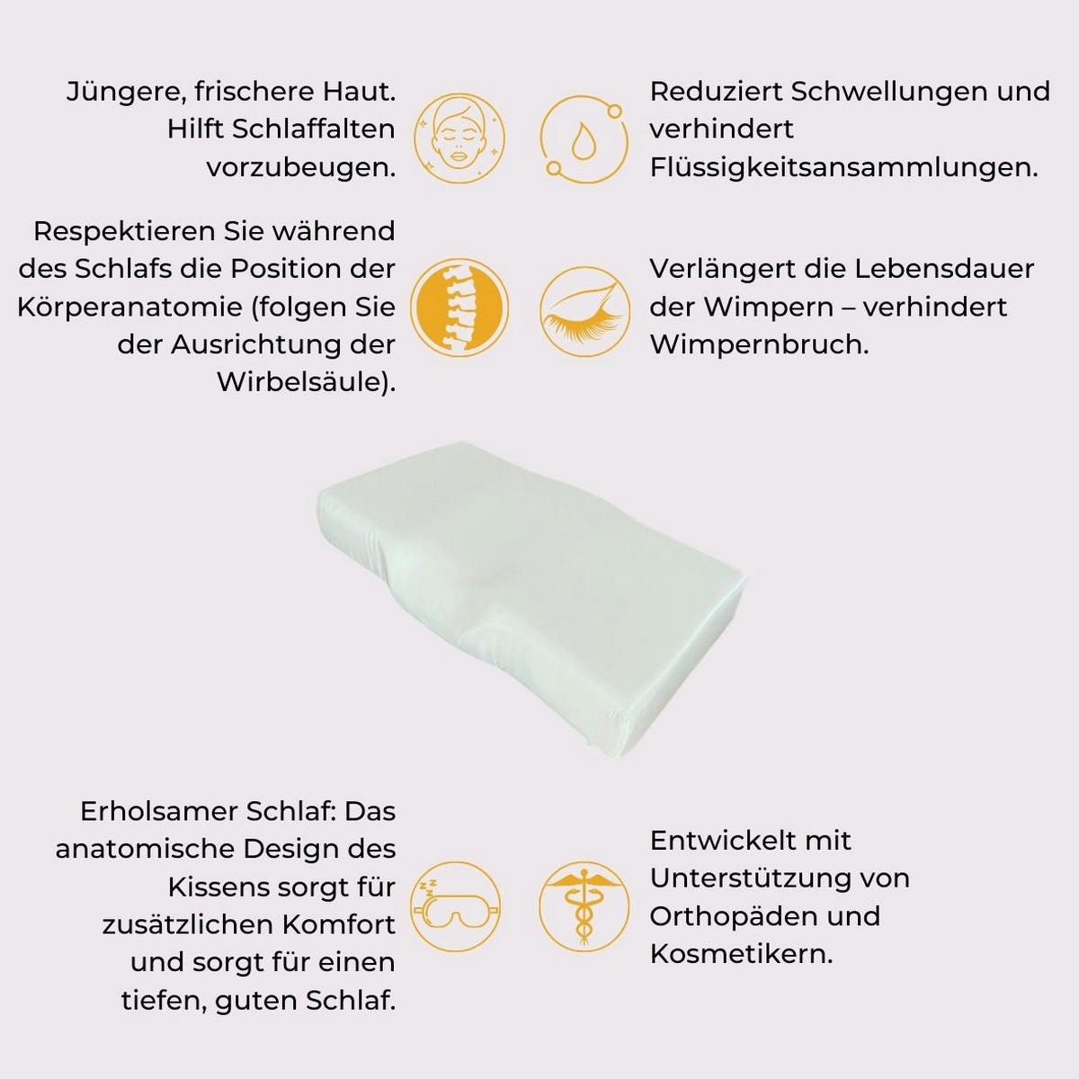 SEIDENBEZUG FÜR ANTI-FALTEN-KISSEN ERGO 65/40 CM - Weiß, Textil (40/60cm) - INPHYSIO