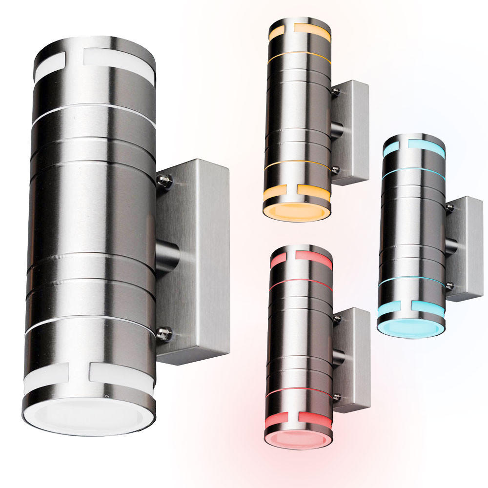 LED AUSSEN-WANDLEUCHTE Silber Metall - Silberfarben, Glas (6/17.8/11cm)
