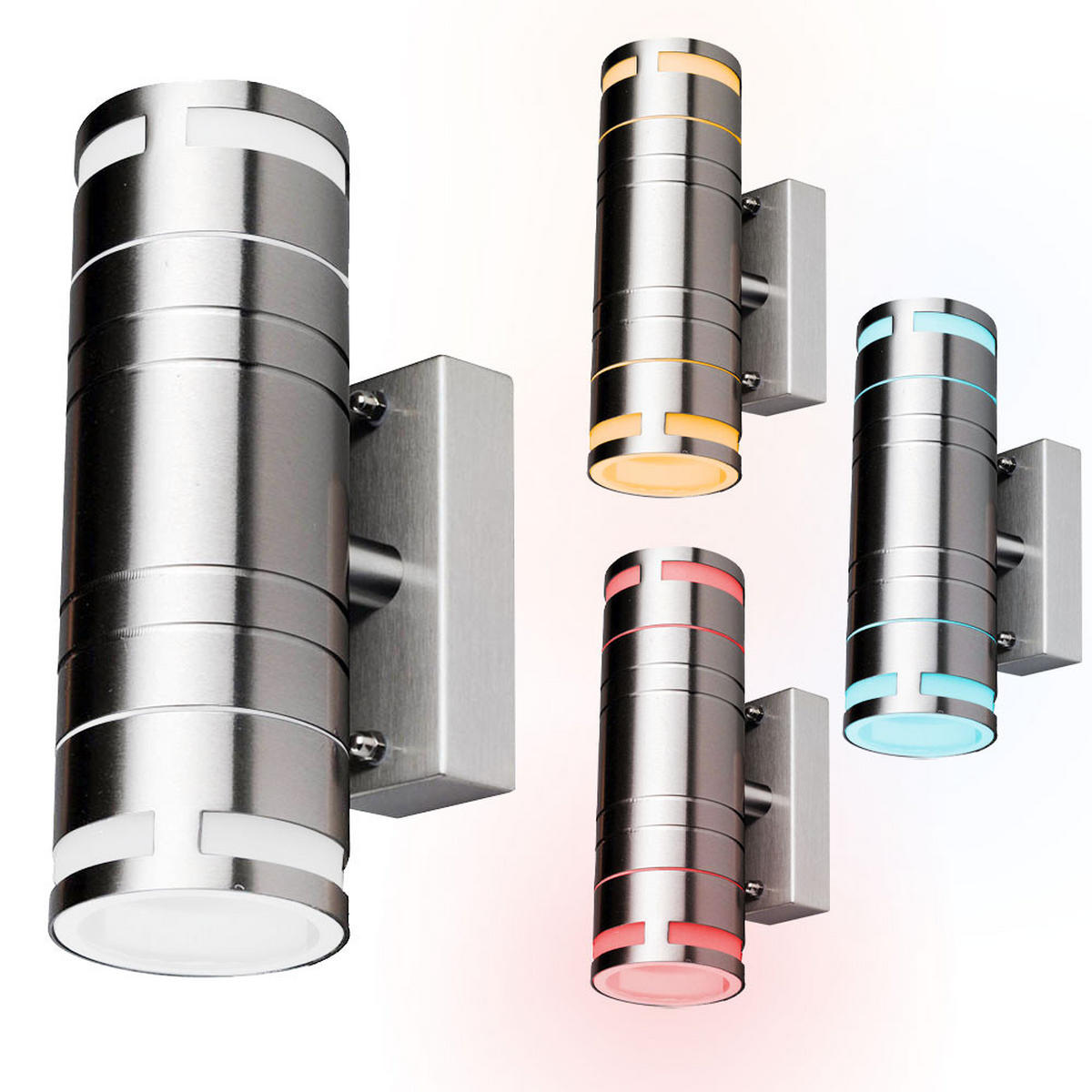 LED AUSSEN-WANDLEUCHTE Silber Metall - Silberfarben, Glas (6/17.8/11cm)