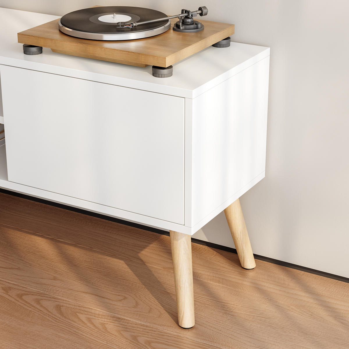 LOWBOARD Eskilstuna - Weiß, Holz/Holzwerkstoff (120/46.5/29.5cm) - [en.casa]