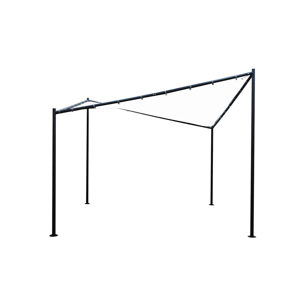 DACHPLANE Redditch - Zeltabdeckung für Walmdachpavillon 4-eckig PVC-beschichtetes Polyester weiß, wasserdicht. BxTxH: 350x350cm - Weiß, Kunststoff (350/0.3/350cm) - TPFGarden