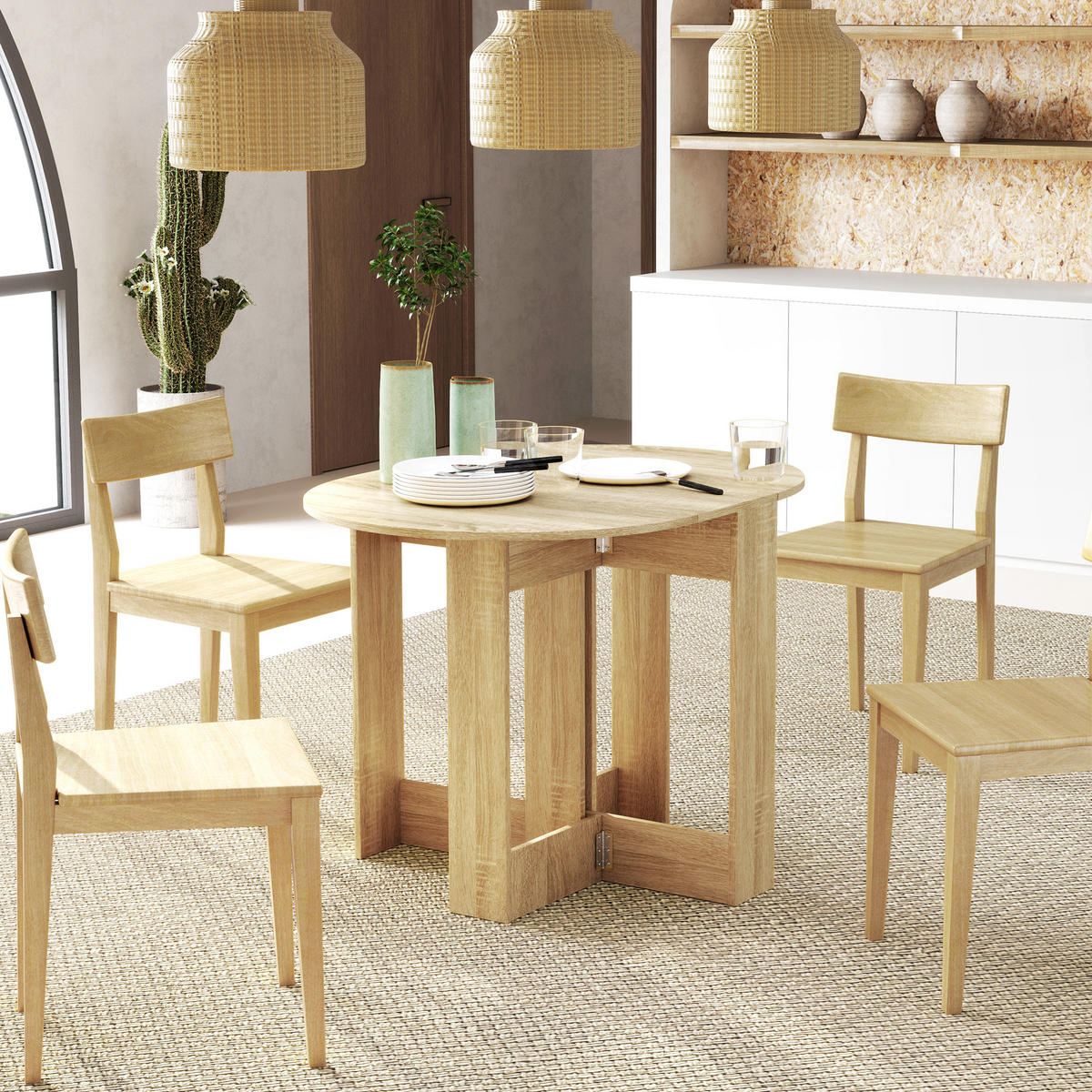 ESSTISCH Eiche 1 Stück - Beige, Kunststoff (104/76/73.7cm) - GiPP
