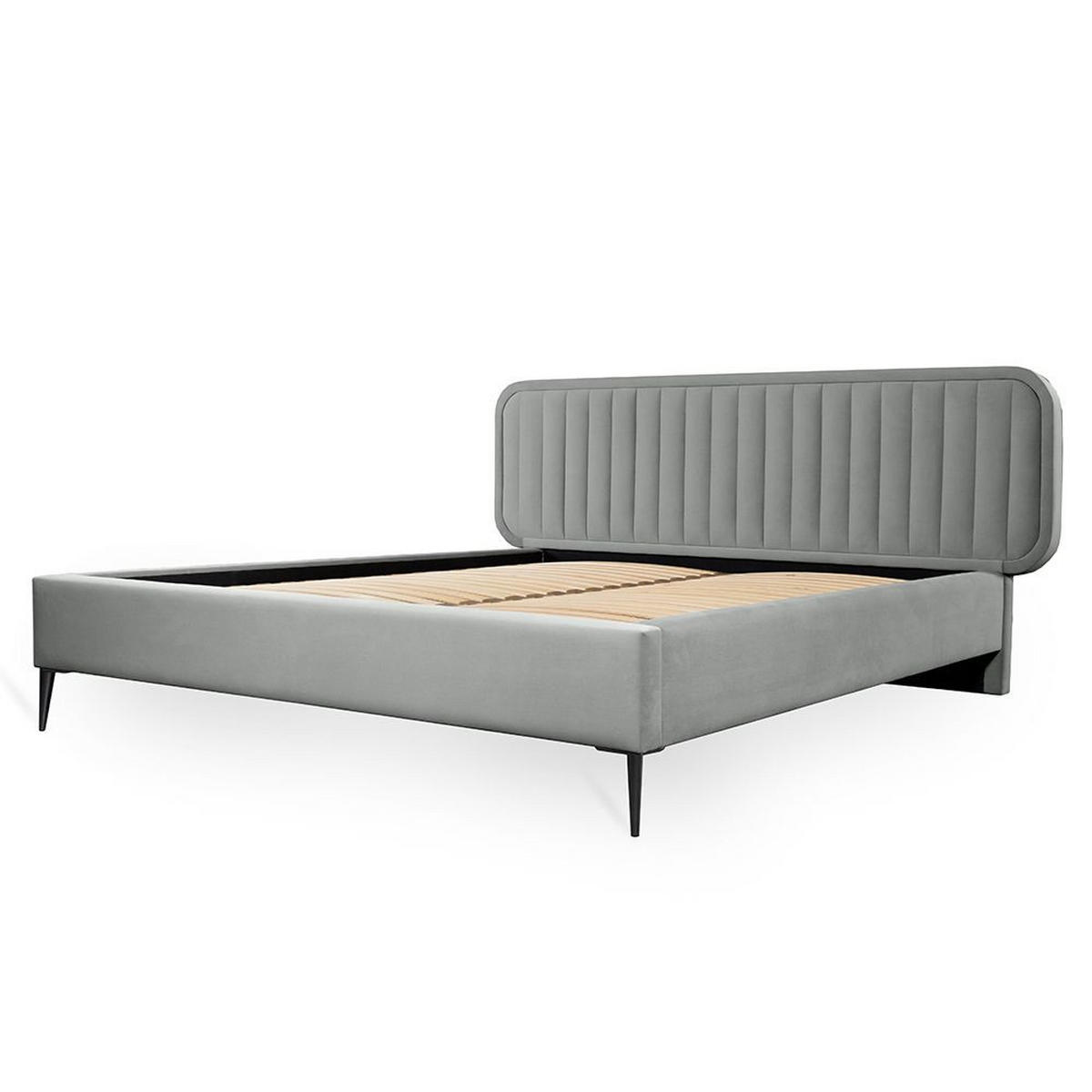 POLSTERBETT Miami In Riviera - Grau, Holzwerkstoff/Textil (180/200cm) - Fun Möbel
