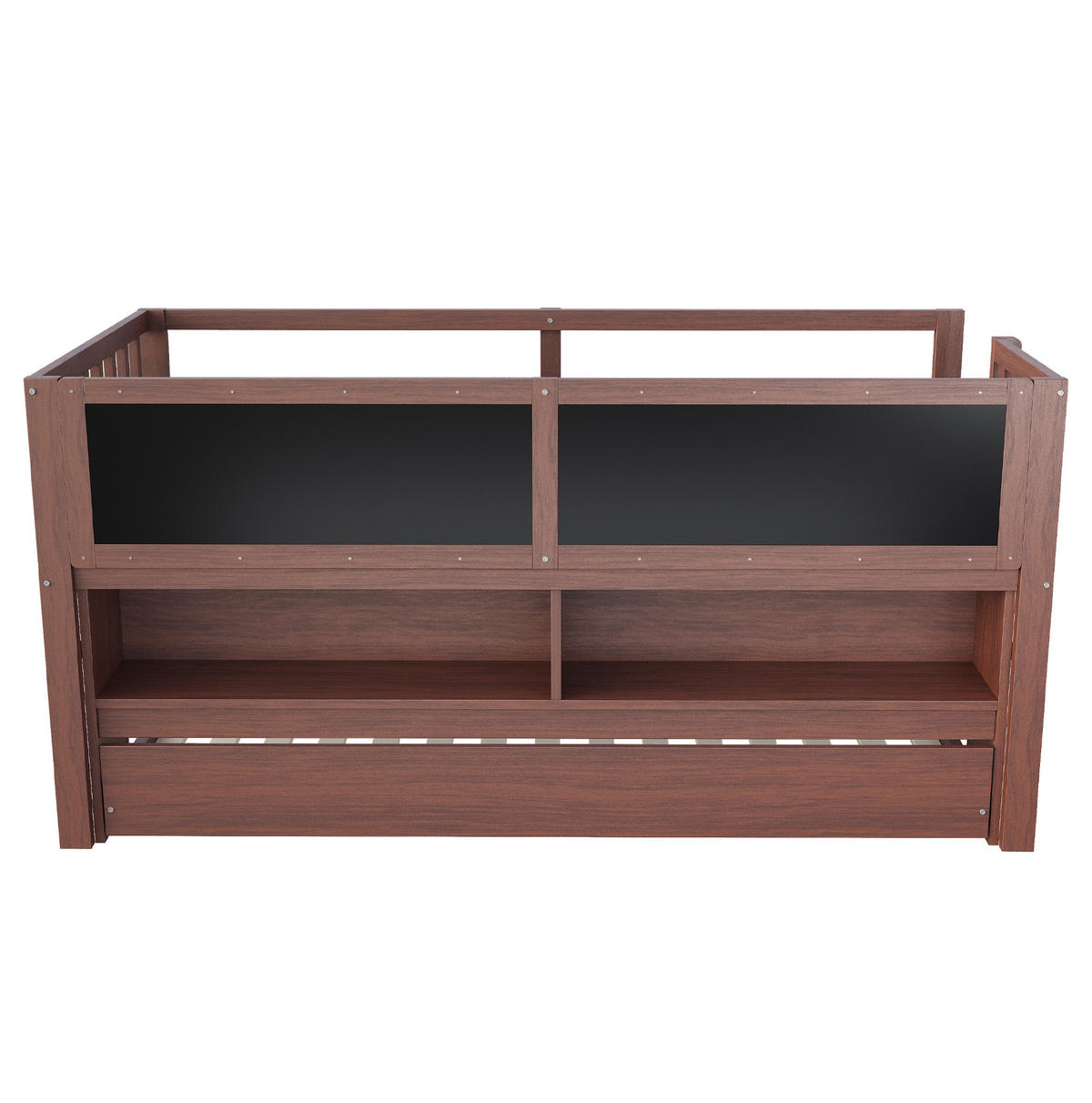 HOCHBETT 90/200 cm mit Ausziehbett, Tafel und offenen Regalfächern aus Holzwerkstoff, Braun - Braun, Holzwerkstoff (90/200cm) - Redom