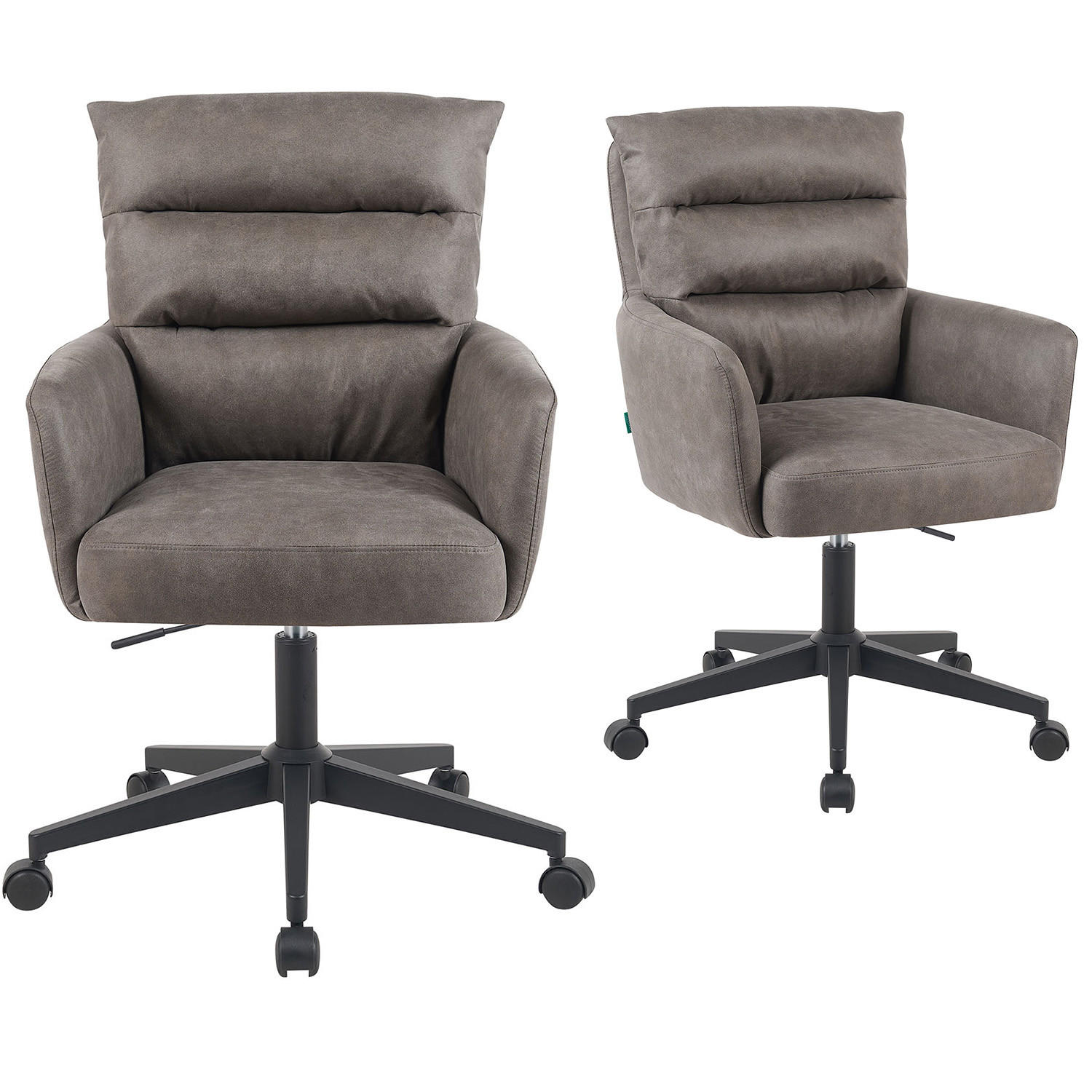 BÜROSTUHL Mika-Riko - Taupe/Schwarz, Textil/Metall (59/91/66cm) - DUBI Möbel