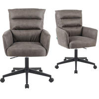 BÜROSTUHL Mika-Riko - Taupe/Schwarz, Textil/Metall (59/91/66cm) - DUBI Möbel