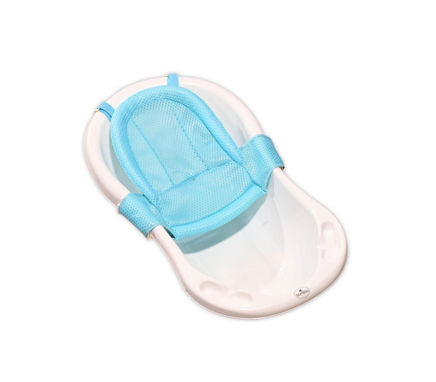 BABYBADENETZ Froggy blau Badewanneneinsatz, Kunststoff-Clips, weiches Netz, schnell trocknend - Blau, Textil (47/62cm) - Lorelli