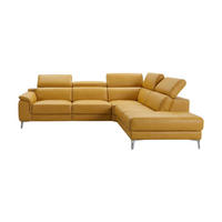 ECKSOFA Jardin Echtleder Senfgelb - Gelb, Leder/Metall (266/230cm)