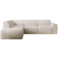 ECKSOFA Bouvi Creme links - Creme/Schwarz, Kunststoff/Textil (292/220cm) - Selsey