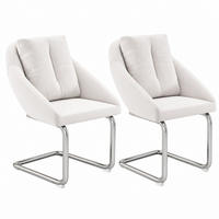 ESSZIMMERSTUHL 2er-Set Samt Beige mit Metallgestell - Beige, Metall (54/82/65cm) - Meubliv