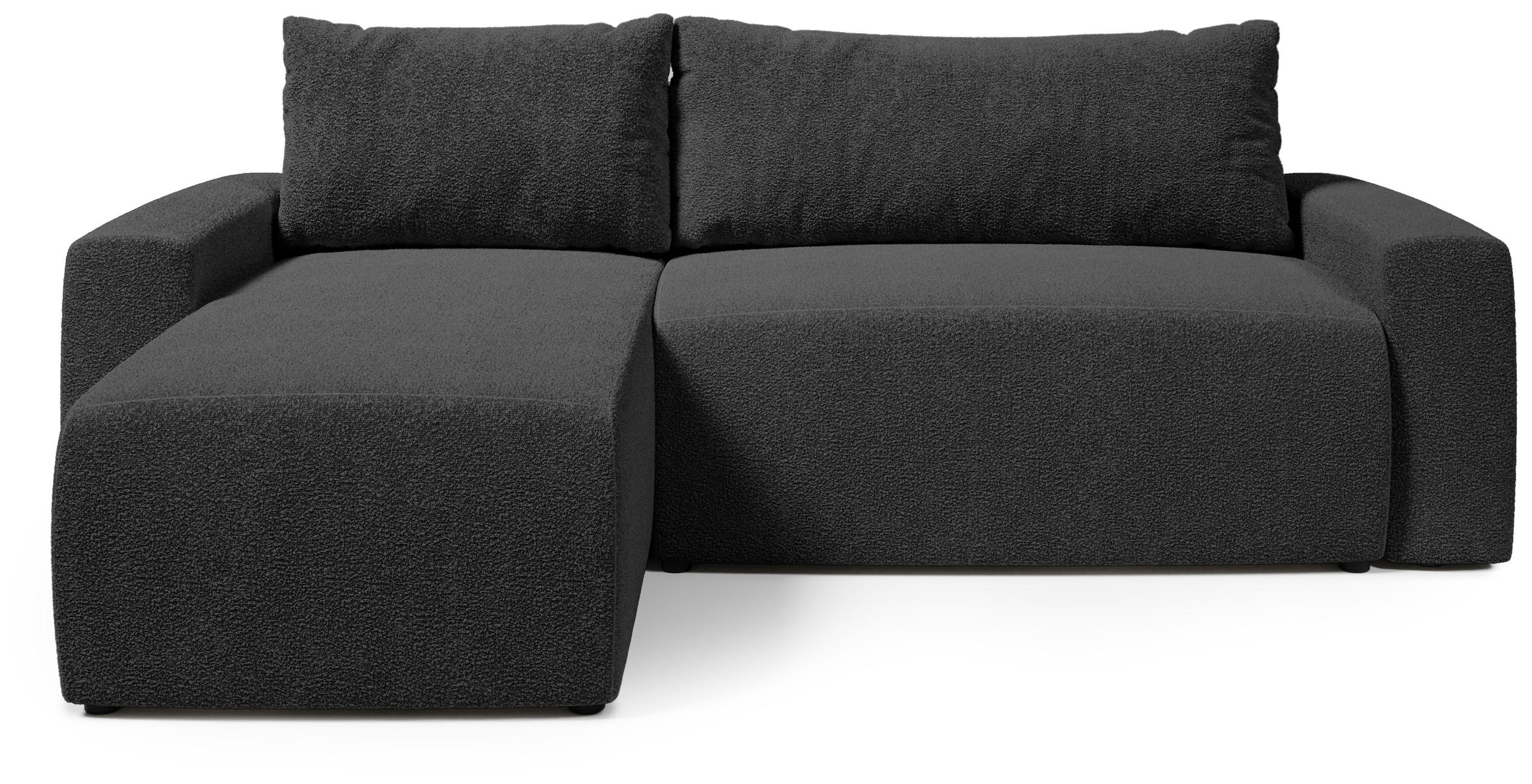ECKSOFA PLUSH mit Schlaffunktion Anthrazit Boucle - Anthrazit, Textil (240/145cm) - Bromarkt