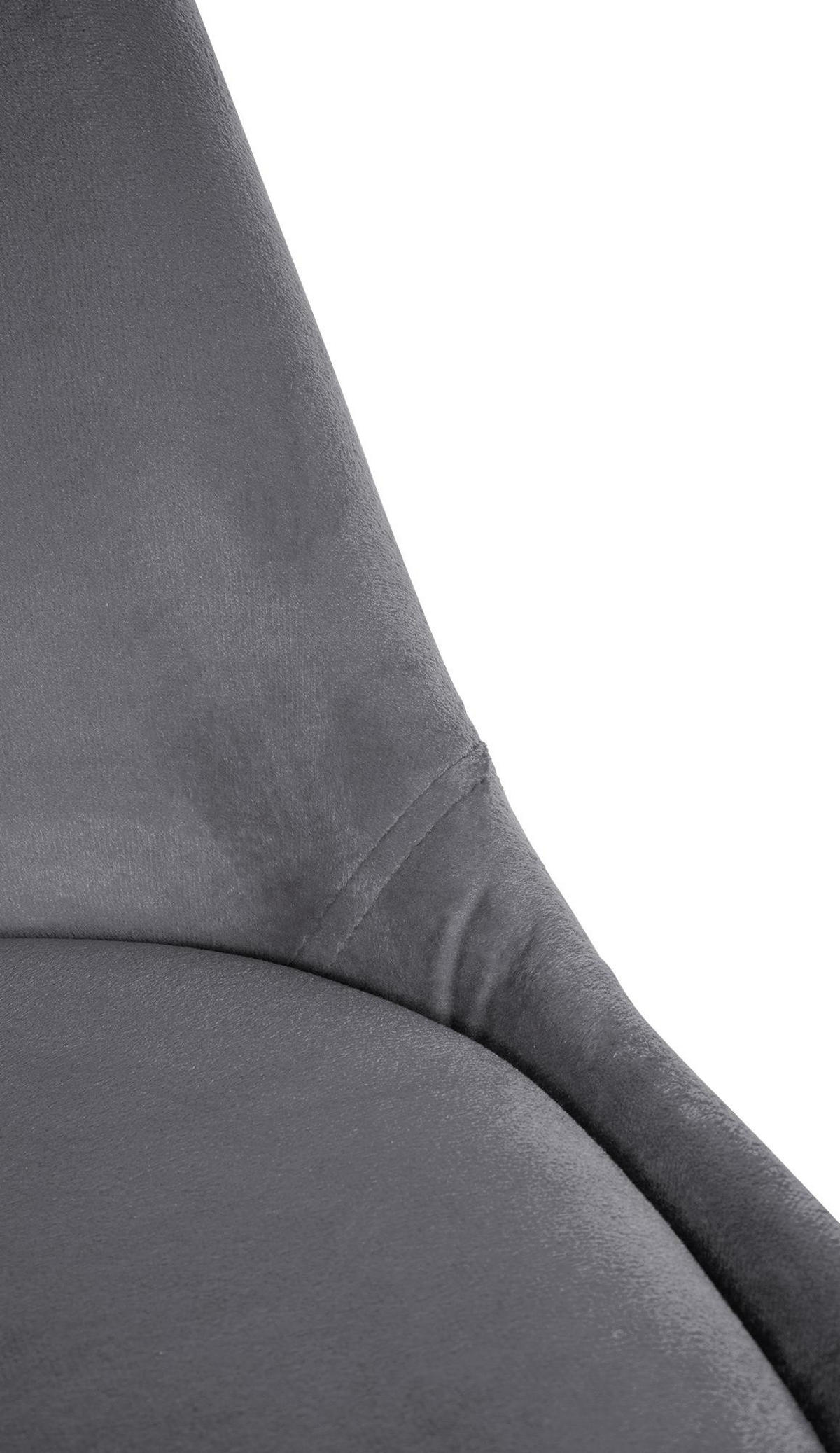 STUHL Samt grau - Eukalyptusholzfarben/Grau, Holz/Textil (48/81/54cm) - CLP