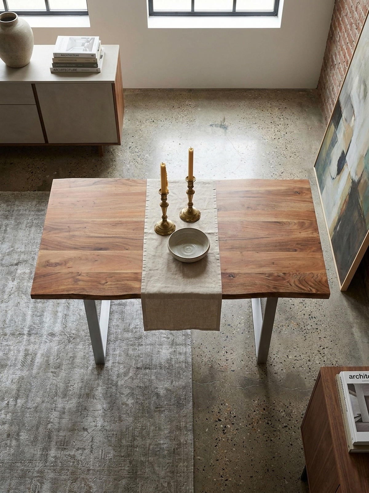 ESSTISCH Massivholz Baumkante Metallgestell Handgefertigt TARN, Goldbraun-Chrom 160x80x76 cm - Chromfarben/Braun, Holz/Metall (80/160/76cm) - KADIMA DESIGN