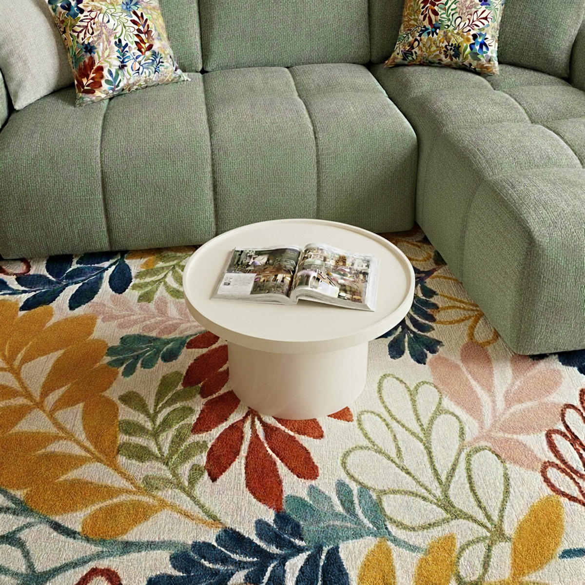 COUCHTISCH, Weiß - Weiß, Holzwerkstoff (50/50/30cm) - Oviala