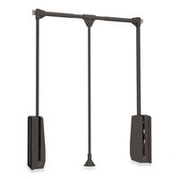 KLEIDERLIFT für Garderoben Hang, 830 - 1150, Mokka, Stahl und Kunststoff 10er-set - Mokka, Metall (16/9/86.5cm) - EMUCA
