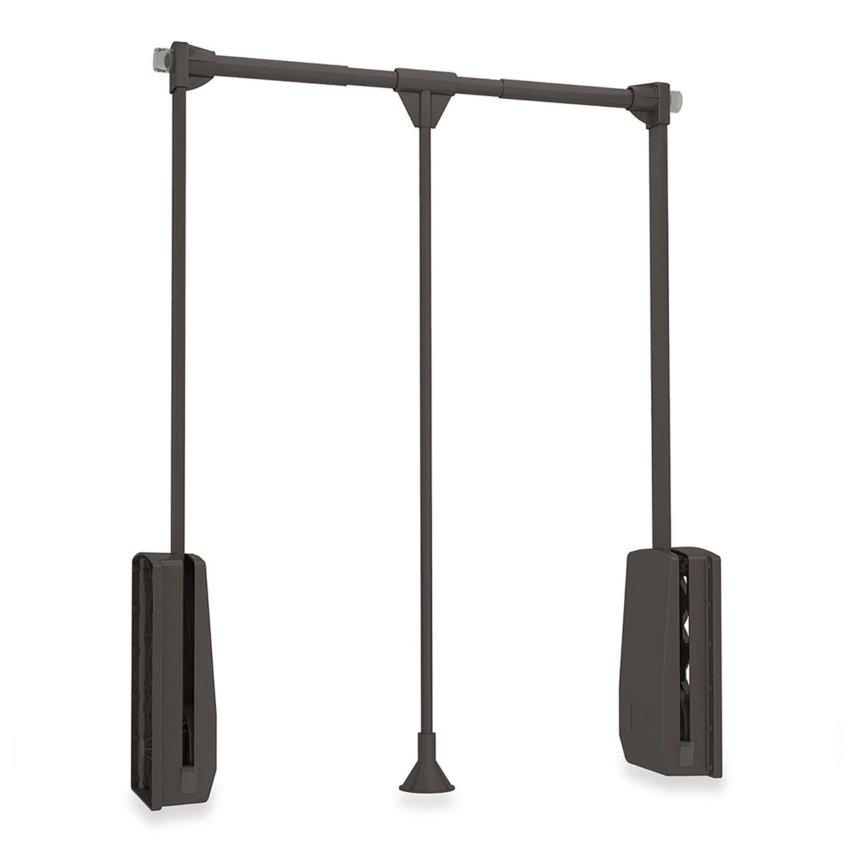 KLEIDERLIFT für Garderoben Hang, 830 - 1150, Mokka, Stahl und Kunststoff 10er-set - Mokka, Metall (16/9/86.5cm) - EMUCA