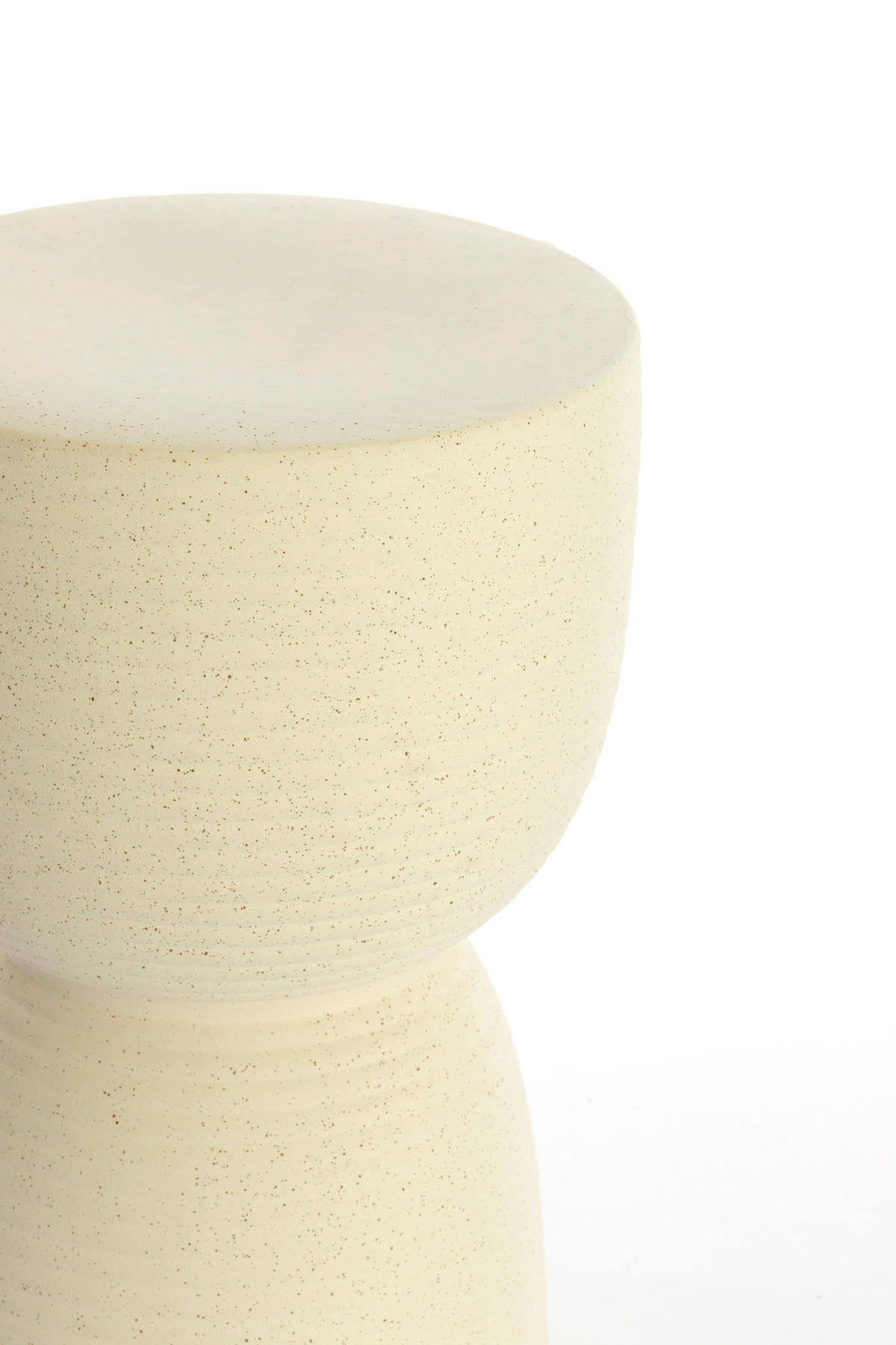 HOCKER Finca Weiß Ø28,5/42 cm - Creme, Keramik (28.5/28.5/42cm) - Light & Living