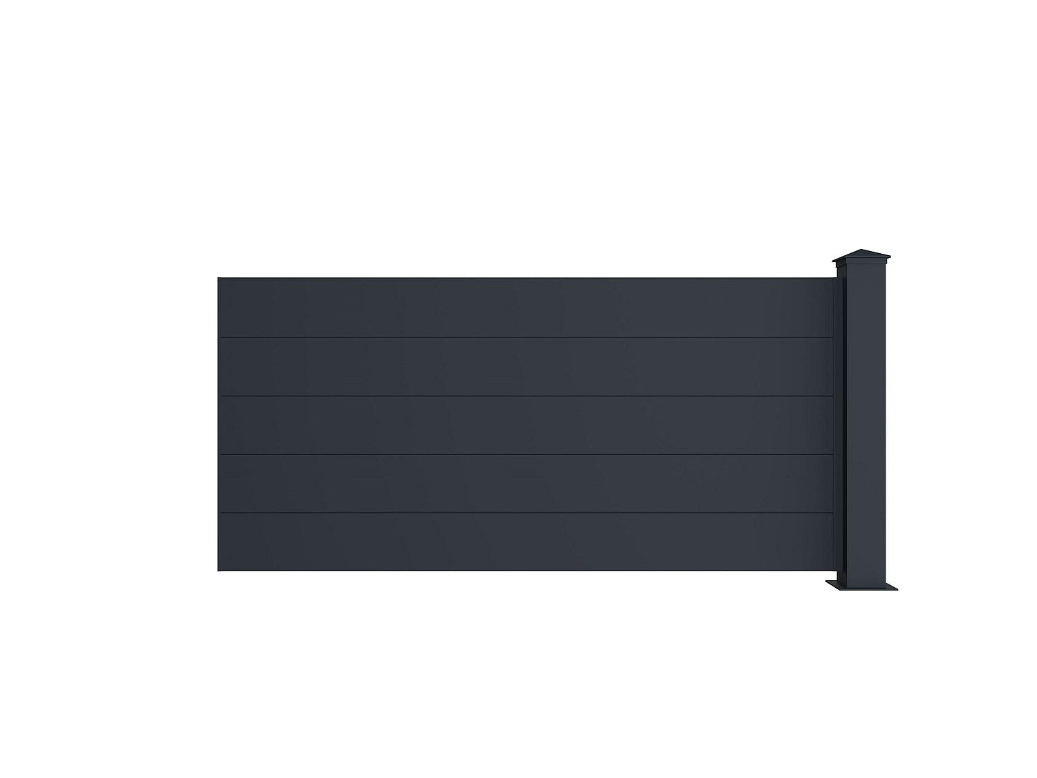 ZAUN - 189 cm x 10.3 cm - metall - anthrazitgrau Nazario - Anthrazit, Metall (189/78cm) - Vente-Unique
