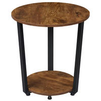 BEISTELLTISCH 50/50/53 cm mit 2 Ablagen und Metall-Holz-Gestell, Braun - Braun, Holzwerkstoff (50/50/53cm) - Redom