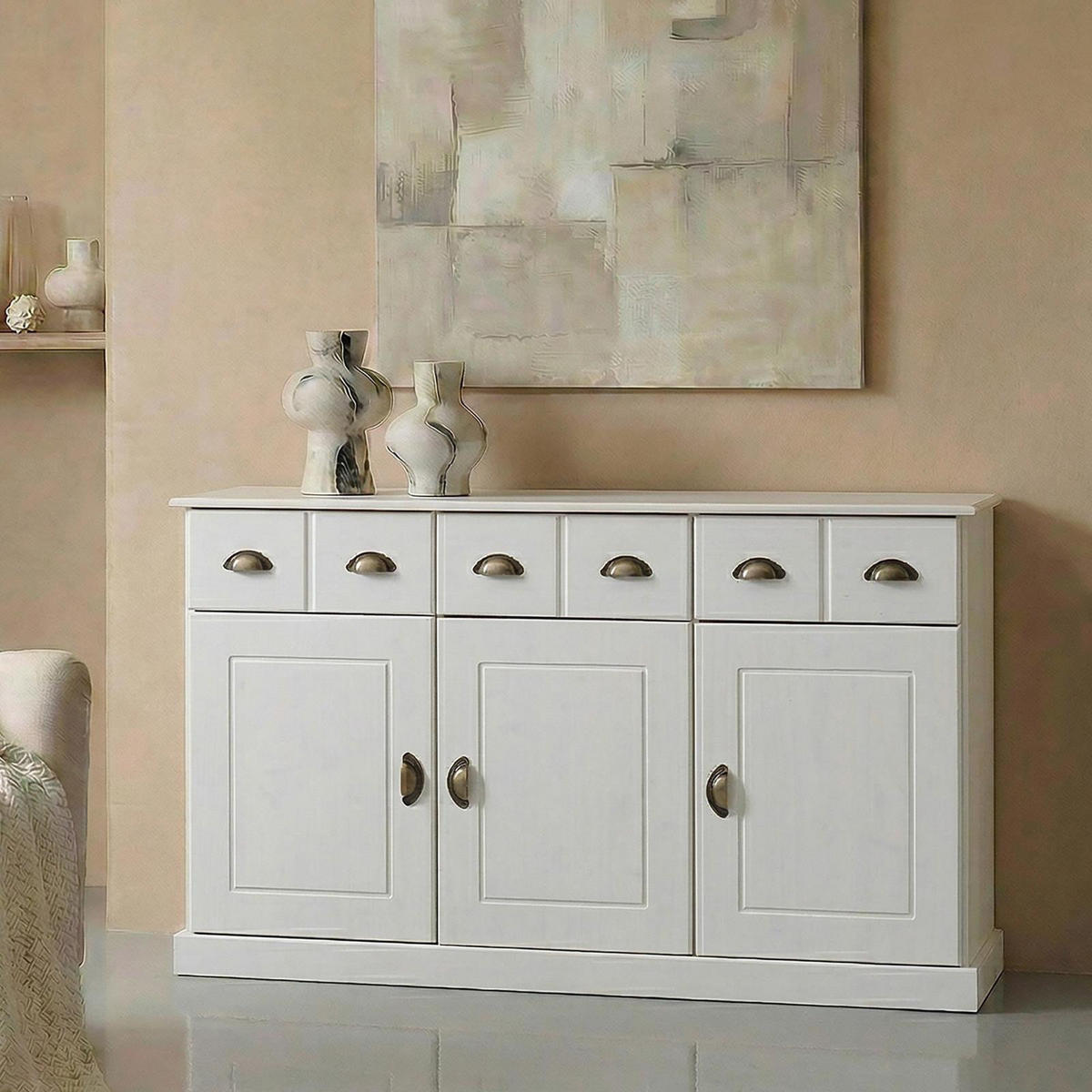 KOMMODE PARIS weiß - Weiß, Holz (133/78/39cm) - IDIMEX