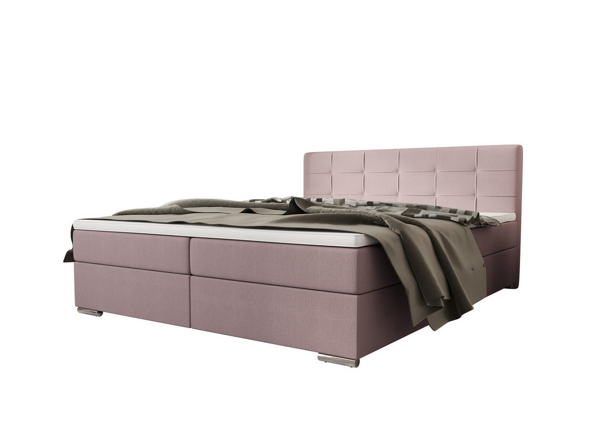 BOXBETT ZILANO 1 mit Matratze H3 und Topper 180x200 Cosmic 14 - Pink, Holz/Textil (180/200cm) - Bedante