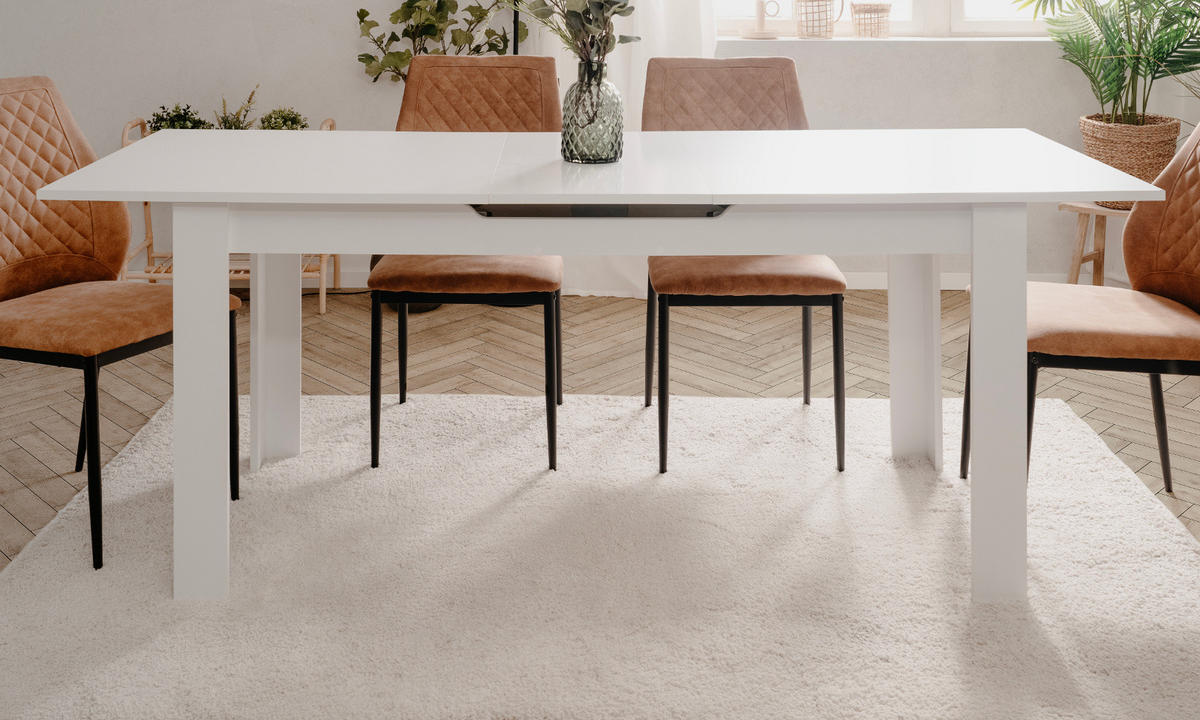 ESSTISCH weiß 160 - 200 cm, Küchentisch ausziehbar - Weiß, Holzwerkstoff (160/80/75cm) - Furn.Design