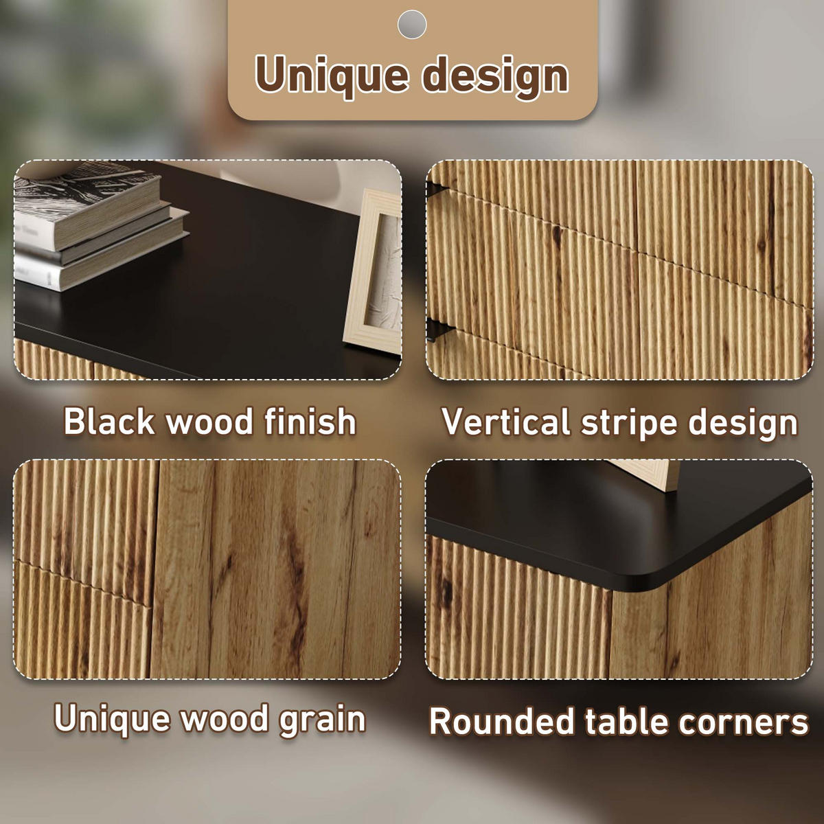 SIDEBOARD Natur Schwarz 120/39,5/80 cm - Schwarz, Holzwerkstoff (120/80/39.5cm) - PANGIVO