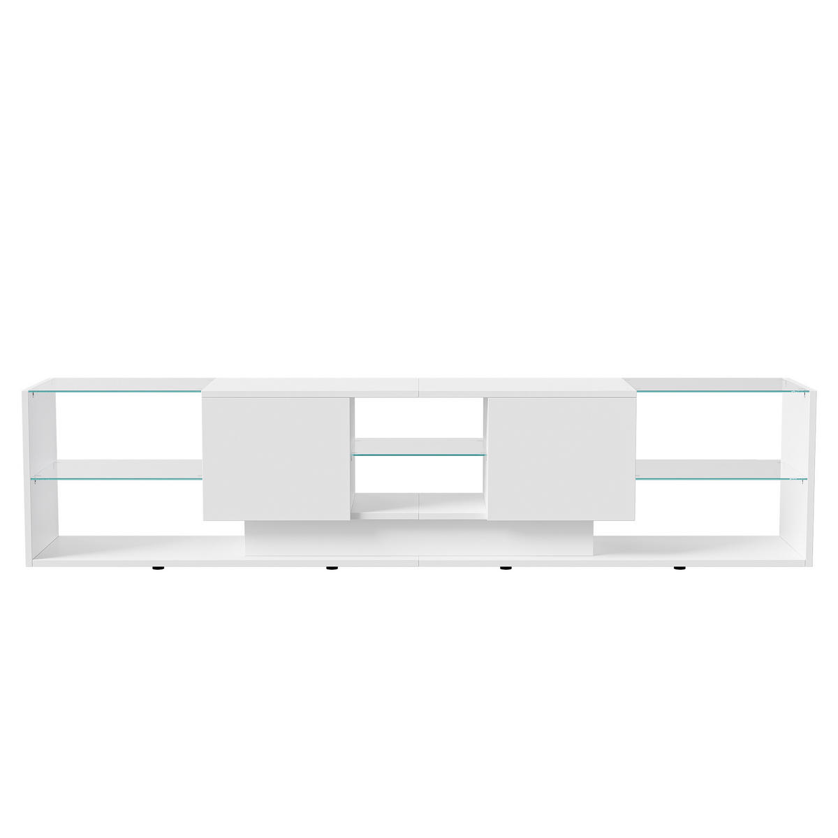 LED TV-LOWBOARD 200 cm– Modernes TV-Board mit Stauraum, Weiß - Weiß, Holz (35/45/200cm)