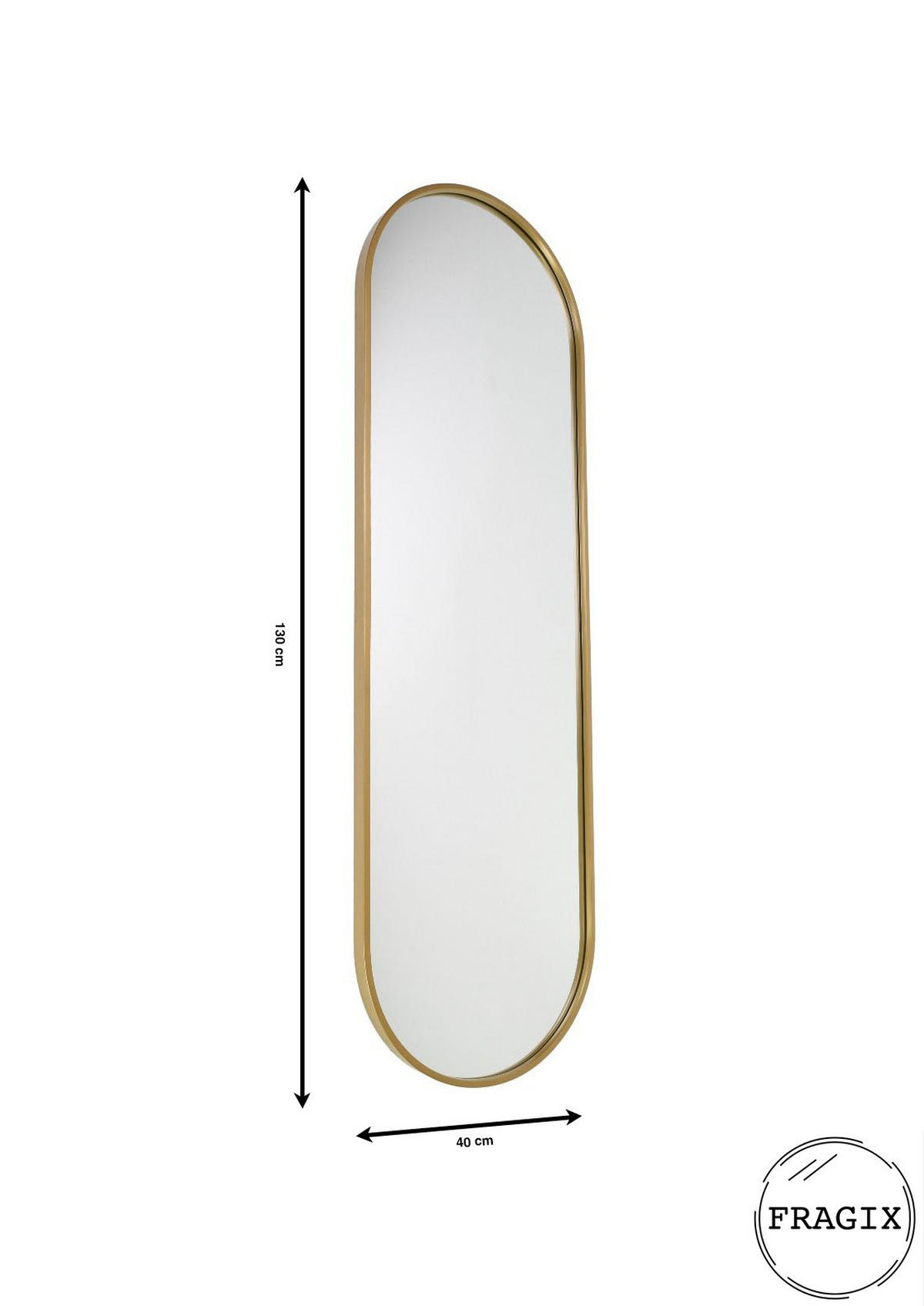 WANDSPIEGEL Boston Gold - Goldfarben, Metall (40/130/4cm) - Fragix