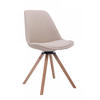 BESUCHERSTUHL Stoff creme - Eukalyptusholzfarben/Creme, Holz/Textil (48/84/56cm) - CLP
