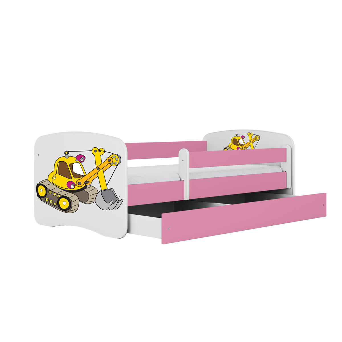 KINDERBETT Bagger mit Schublade 180/80 90/61/184 - Rosa, Holzwerkstoff (80/180cm) - RAUMHIRSCH FURNITURE