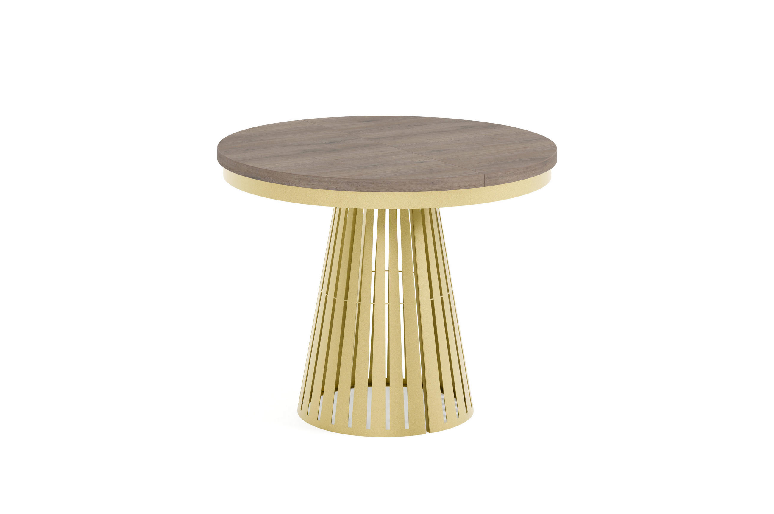 ESSTISCH Cone Bis - Sandfarben/Goldfarben, Holzwerkstoff/Metall (100/100/76cm) - Meblini
