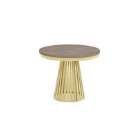 ESSTISCH Cone Bis - Sandfarben/Goldfarben, Holzwerkstoff/Metall (100/100/76cm) - Meblini
