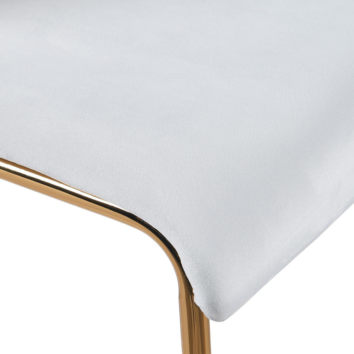 BARHOCKER Samt Creme - Goldfarben/Creme, Textil/Metall (43/100/48cm) - CLP