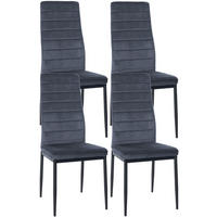 ESSZIMMERSTÜHLE Mayfair 4er Set 99x41,5x40 cm hellgrau - Hellgrau, Leder (41.5/99/40cm) - furnicato