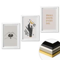 WANDBILDER 3er-Set - 20x30 cm Weißer Rahmen - Minimalistische Boho-Illustrationen - Weiß, Kunststoff (20/30cm) - ArtPrintCave