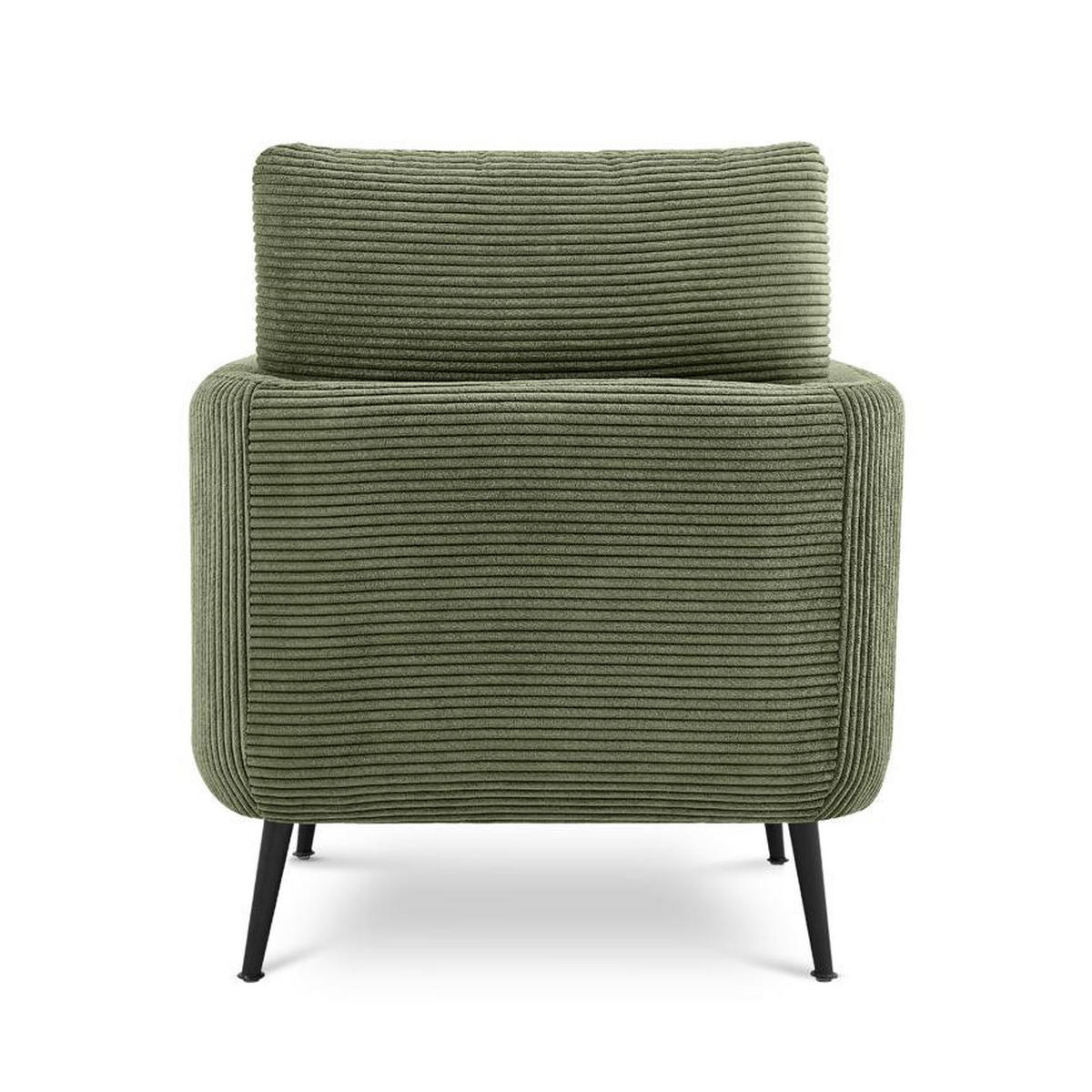 DESIGNER-SESSEL Emma aus salbeigrünem Cord - Salbeigrün/Schwarz, Holz/Holzwerkstoff (71/81/75cm) - Sicaan