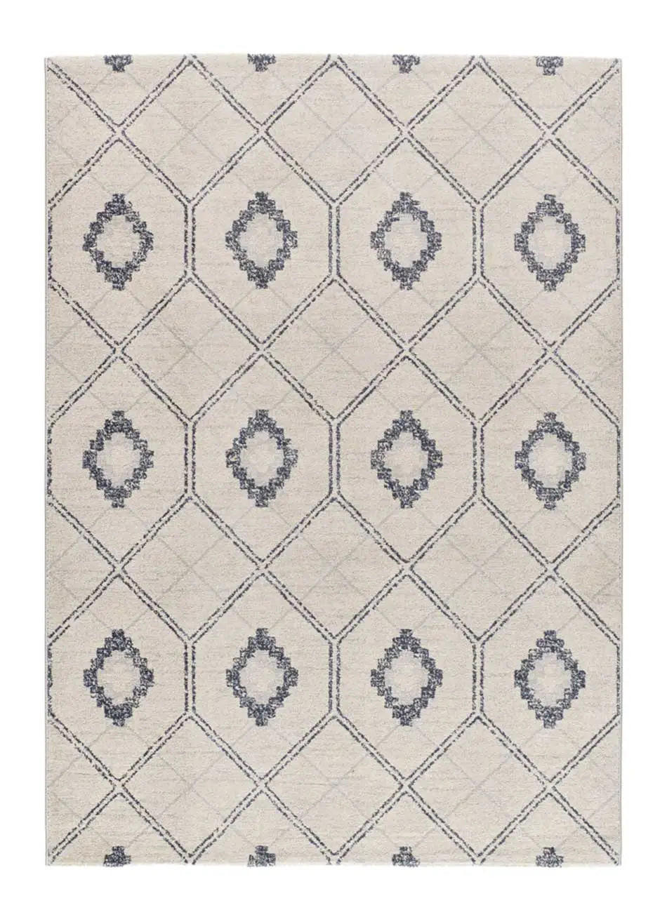 Atticgo Webteppich Blau, Beige 133x190 cm
