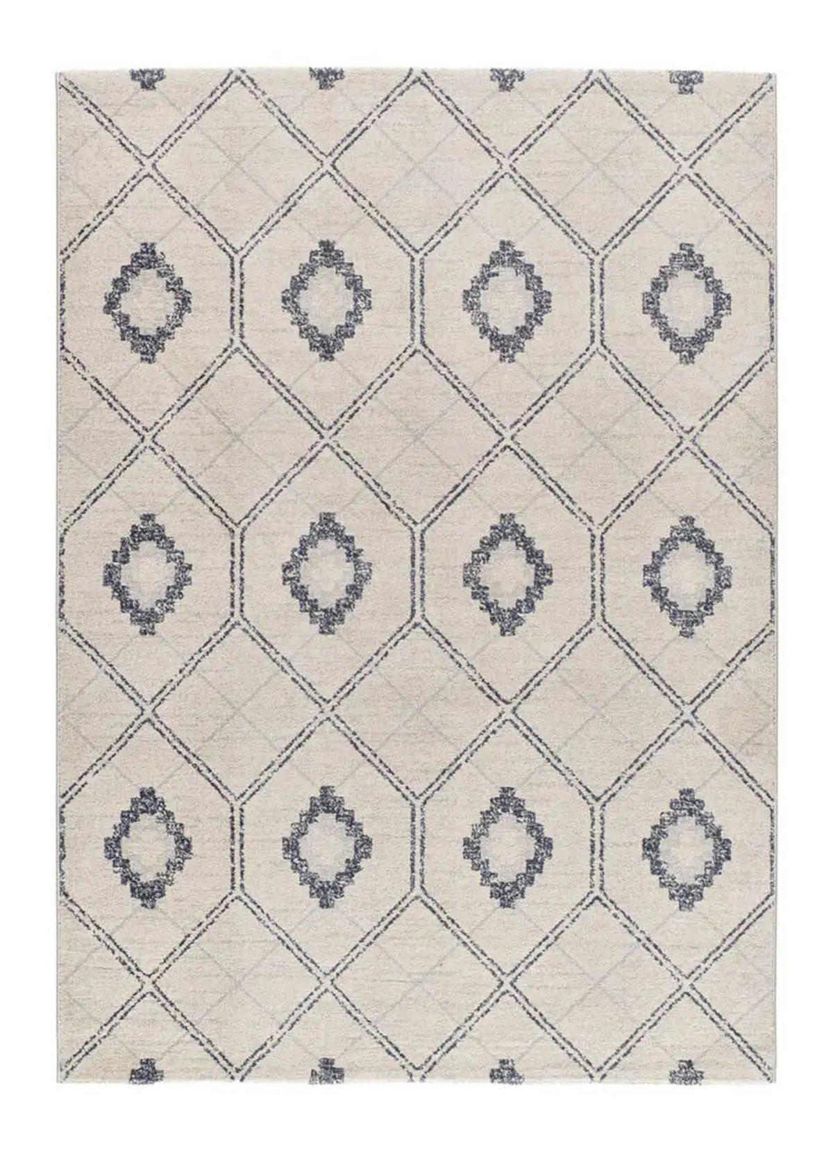 WEBTEPPICH Blau / Weiß Siroco 160/230 cm - Blau/Beige, Naturmaterialien/Textil (160/230cm) - Atticgo