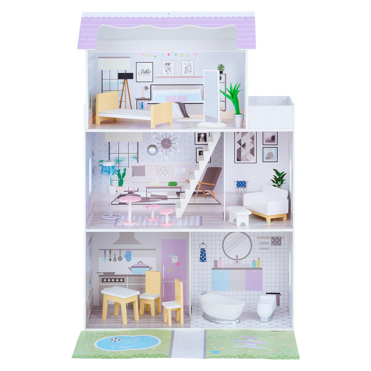 PUPPENHAUS, Mehrfarbig, 112cm - Multicolor, Holzwerkstoff (30/74cm) - Teamson Kids