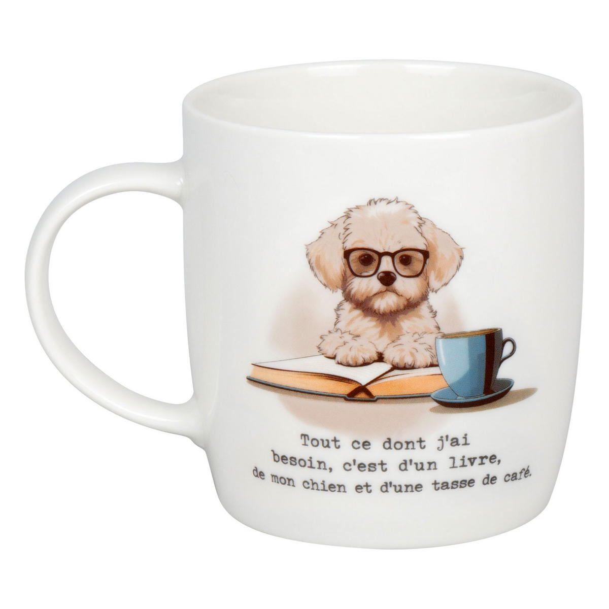 KAFFEEBECHER Livres, chien & café - Naturfarben, Keramik (0.4L) - Könitz