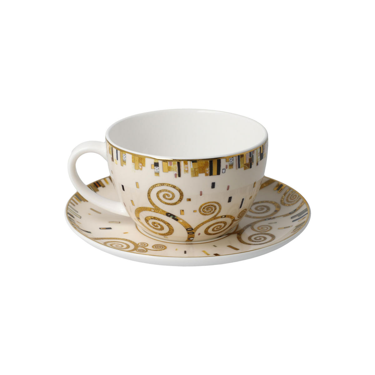 TEETASSE Gustav Klimt Der Kuss, Fine Bone China, Bunt, 250 ml - Multicolor, Keramik (0.25L) - Goebel