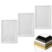 WANDBILDER 3er-Set - 40x60 cm Weißer Rahmen - Elegante Marmorstruktur - Weiß, Kunststoff (40/60cm) - ArtPrintCave