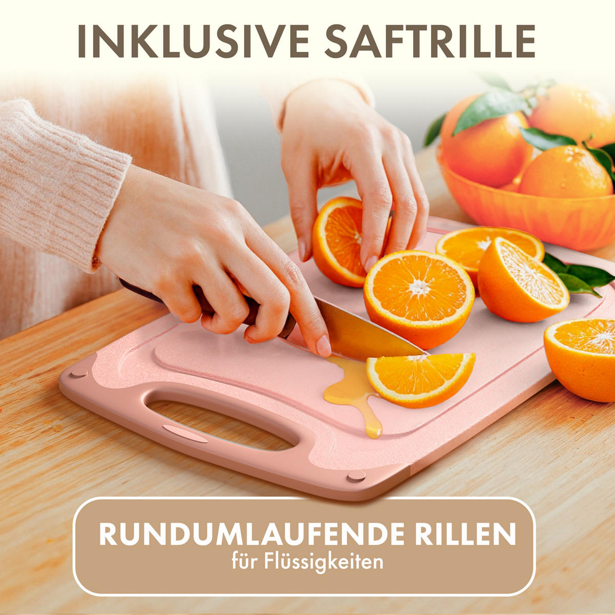 SCHNEIDEBRETT 3er Set Rosa - Rosa, Kunststoff (25/0.75cm) - Blumtal