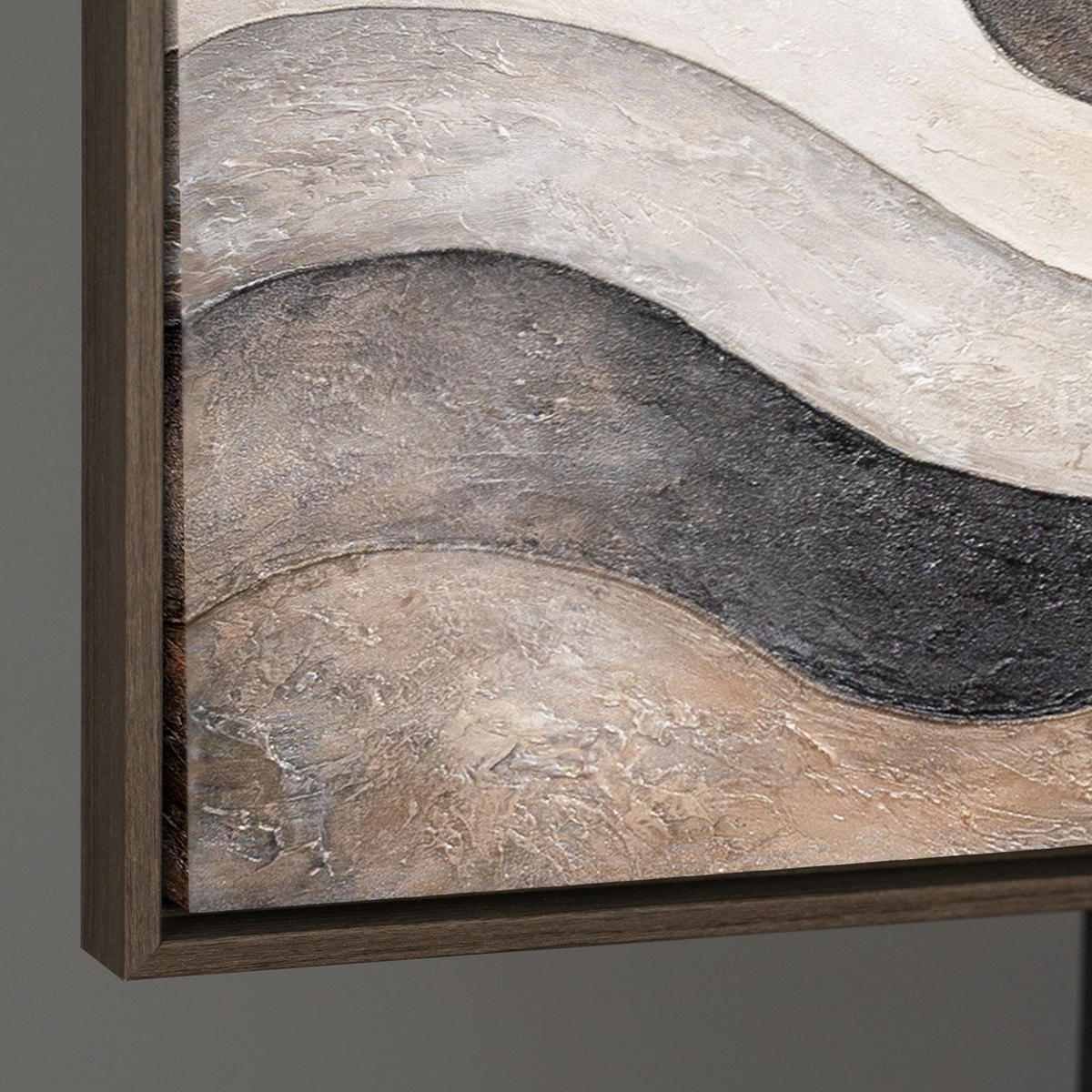 GEMÄLDE Sandwellen Schattenfugenrahmen Grau 140x70 cm - Grau, Holz (140/70cm) - YS-art gallery