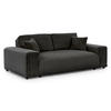 3-SITZER-SOFA Mollis Dunkelgrau Plüschcord - Dunkelgrau/Schwarz, Holz/Kunststoff (213/79/108cm) - S-Style Möbel